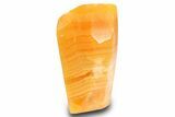 Polished Orange, Free-Form Honeycomb Calcite - Utah #283216-1